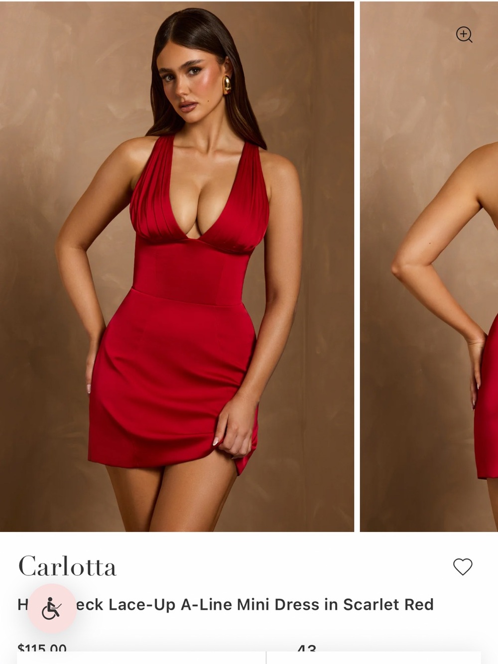 Oh Polly Scarlet Red Plunging A-Line Mini Dress